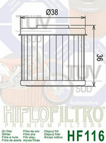 HIFLOFILTRO Oil Filter - HF116 HF116