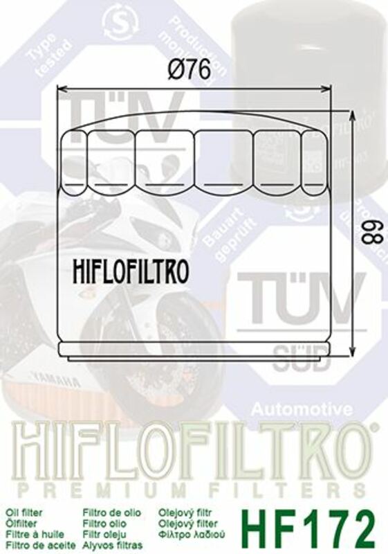 HIFLOFILTRO Oil Filter Chrome - HF172C HF172C