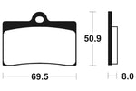 Tecnium Racing spiekane metalowe podkładki hamulca węglowego - MCR66 1022605