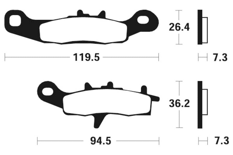 Tecnium MX/ATV spiekane metalowe podkładki hamulcowe - MO226 1022860