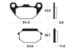 Tecnium MX/ATV Sintered Metal Brake Pads - MO249 1022861