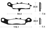 Tecnium MX/ATV spiekane metalowe podkładki hamulcowe - MO298 1022876