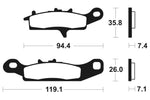 Tecnium MX/ATV spiekane metalowe podkładki hamulcowe - MO301 1022879