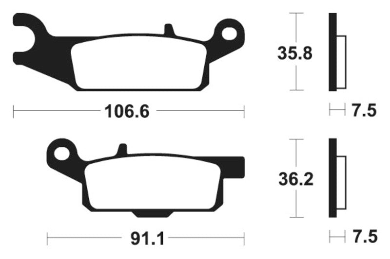 Tecnium MX/ATV spiekane metalowe podkładki hamulcowe - MO349 1022890