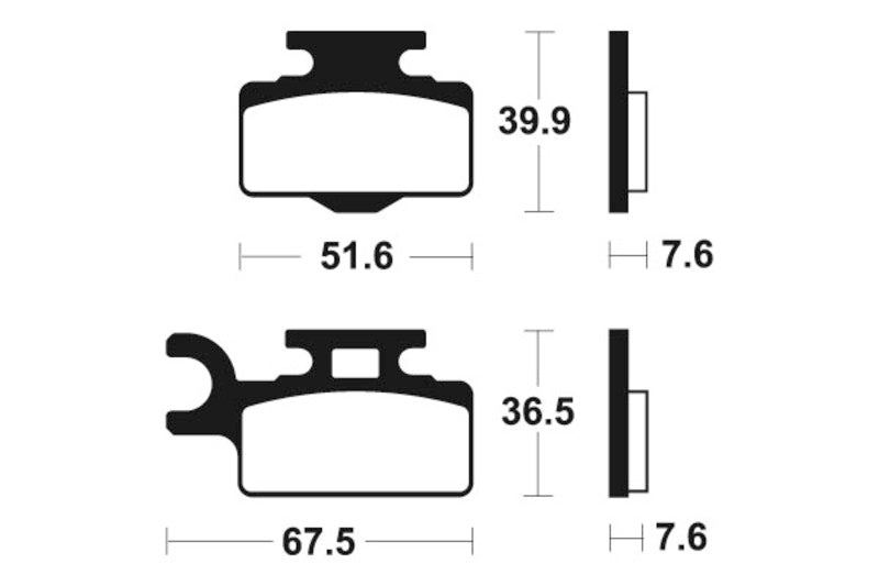 Tecnium Racing MX/ATV spiekane metalowe podkładki hamulcowe - MOR252 1022963