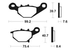 Tecnium Racing MX/ATV spiekane metalowe podkładki hamulcowe - MOR320 1022986