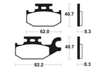 Tecnium Racing MX/ATV spiekane metalowe podkładki hamulcowe - MOR335 1022988