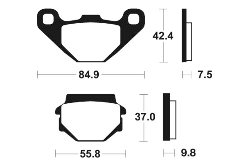 Tecnium Racing MX/ATV spiekane metalowe podkładki hamulcowe - MOR46 1023018