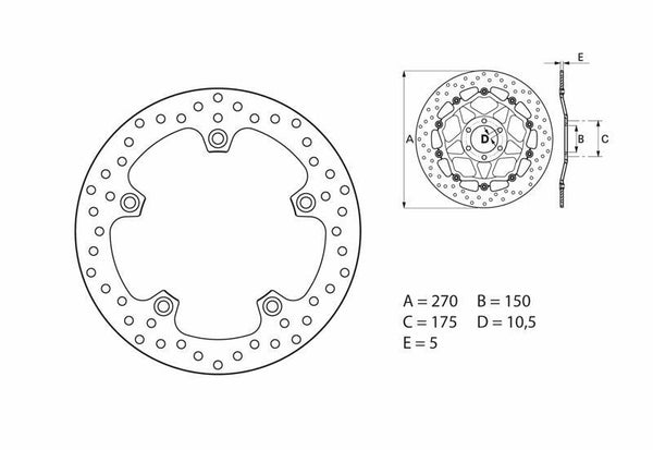 BREMBO SERIAN ROUND STISIONA DISC BULKE 68B407G0