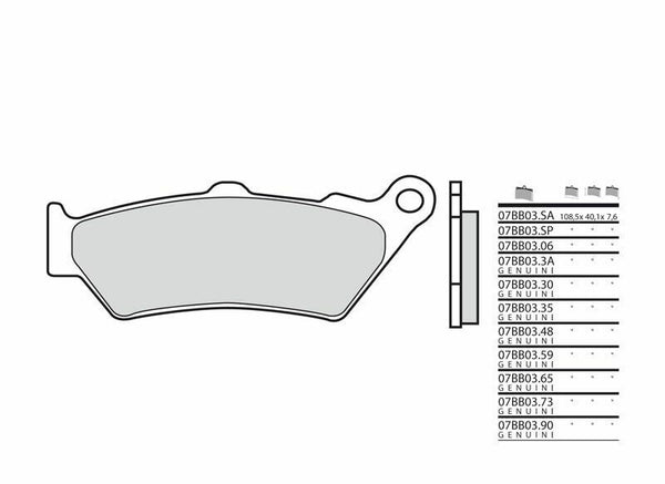 Brembo Street Sintered Metal Brake Pads - 07BB03SP 07BB03SP