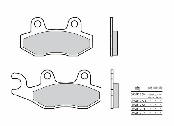 Brembo Street Metal Metal Hamure Ends - 07su12sp 07su12sp