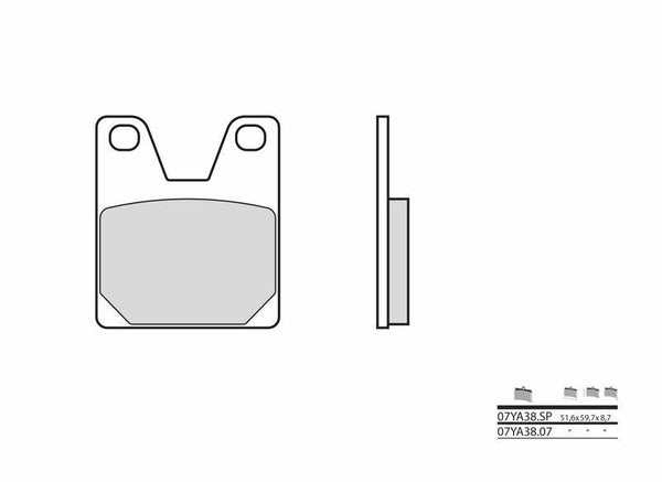 Brembo Street Sintered Metal Brake Pads - 07YA38SP 07YA38SP