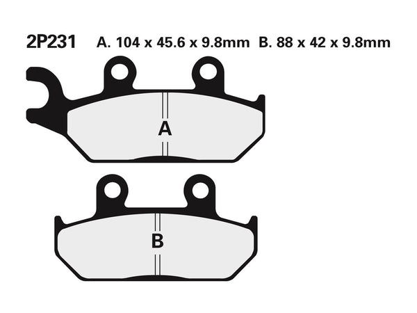Nissin Street Semi-Metallic Brake Pads-2p-231ns 2p-231ns