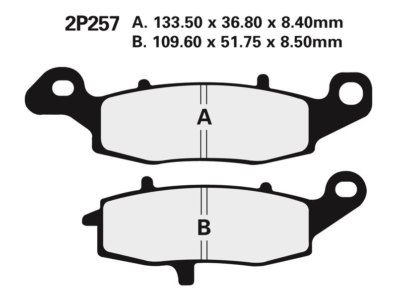 NISSIN Street półmetaliczne klocki hamulcowe - 2P-257NS 2P-257NS 