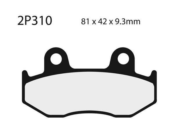 Nissin Street Semi-Metallic Brake Pads-2P-310NS 2P-310NS