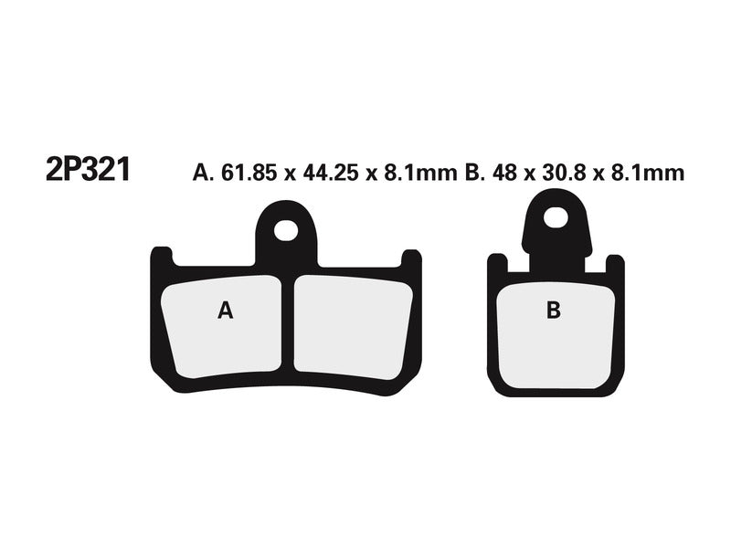 NISSIN Street /Off-Road Sintered Metal Brake pads - 2P-321ST 2P-321ST