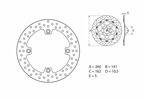 Brembo Serial Round Fixed Brake Disc 68B407A0