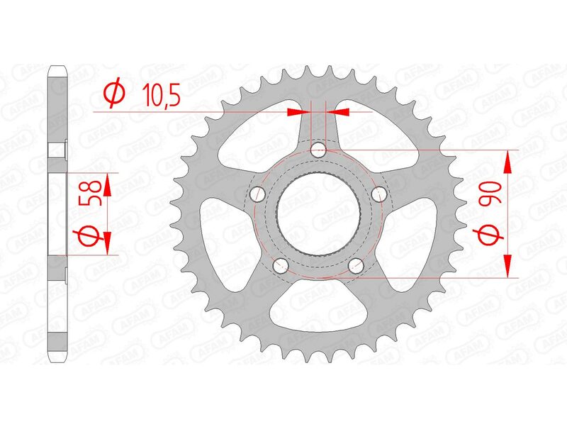 Afam Steel Standard tylny sprock 10215 - 520