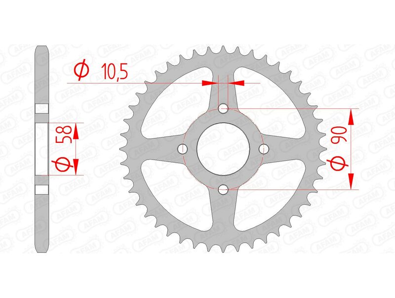 Afam Steel Standard tylny sprock 10221 - 520