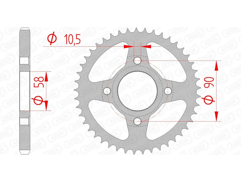 Afam Steel Standard tylny sprock 10223 - 428