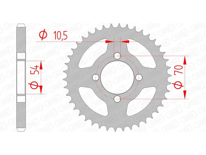 Afam Steel Standard tylny sprock 10229 - 428