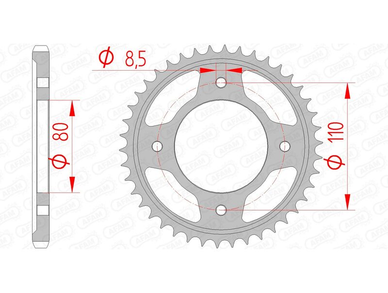 Zębatka tylna AFAM Steel Standard 10235 - 428 