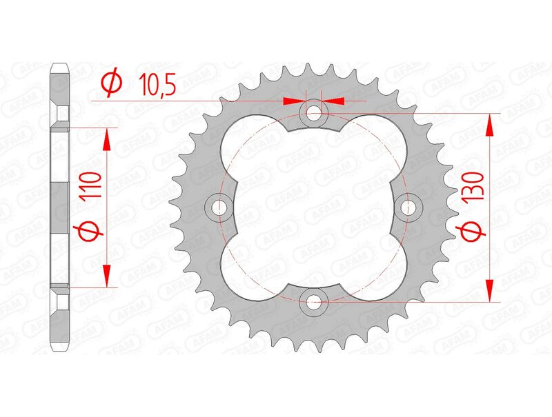 Afam Steel Standard tylny sprock 10318 - 520