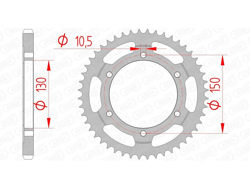 Afam Steel Standard tylny sprock 10502 - 525