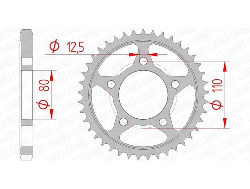 Afam Steel Standard tylny sprock 10605 - 530