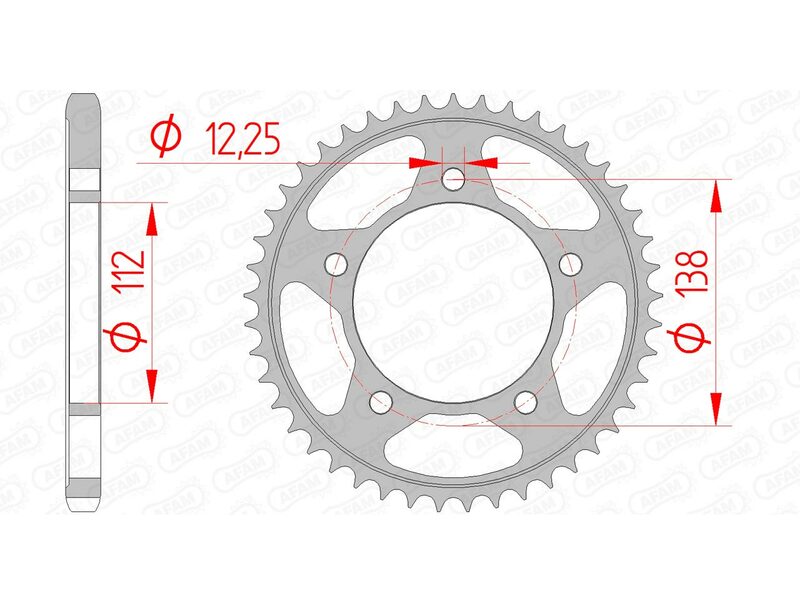 Afam Steel Standard tylny sprock 10613 - 525