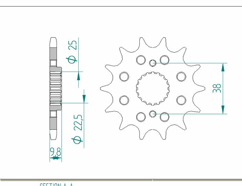 Afam Steel Standardowy przedni sprock 166400 - 520