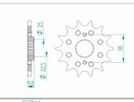 Afam Steel Standardowy przedni sprock 166400 - 520