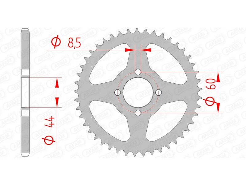 Afam Steel Standard tylny sprock 12100 - 420