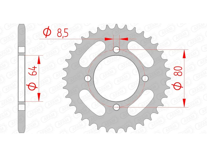 Afam Steel Standard tylny sprock 12101 - 420