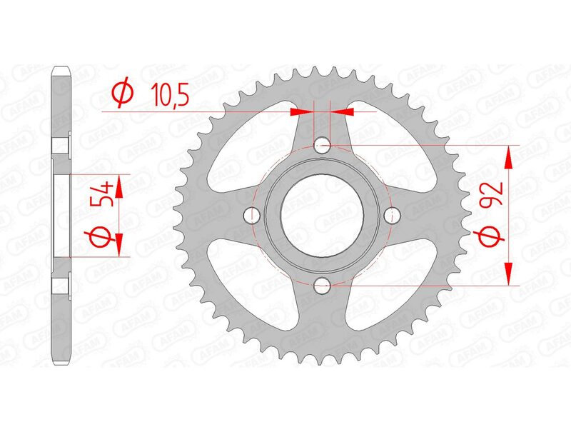 Afam Steel Standard tylny sprock 12112 - 420