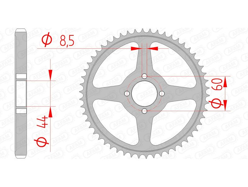 Afam Steel Standard tylny sprock 12222 - 428