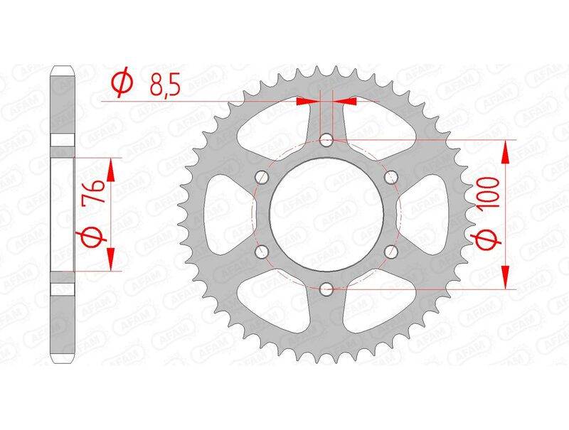 AFAM Steel Standard Rear Sprock 12227 - 428