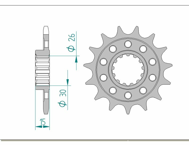 Afam Steel Standardowy przedni sprock 166801 - 520