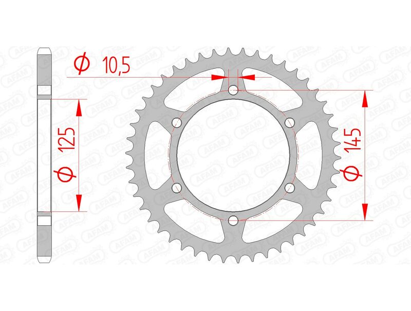 AFAM Steel Standard Rear Sprock 12305 - 520