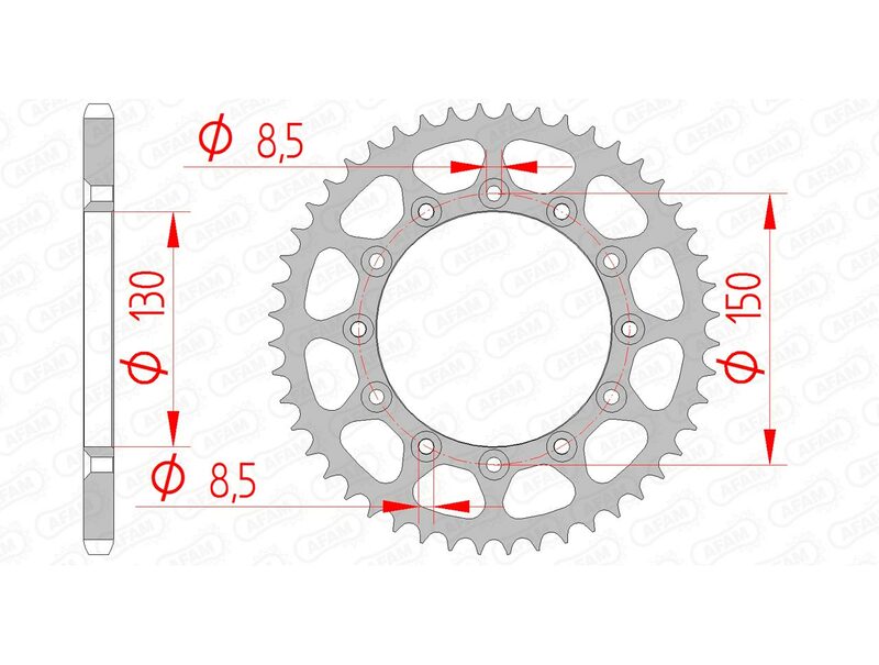 Afam Steel Standard tylny sprock 12323 - 520