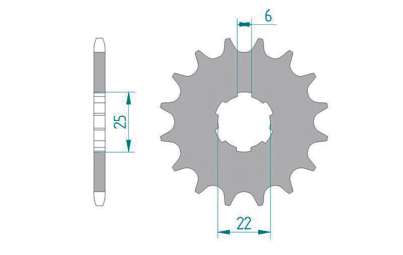 AFAM Steel Standard Front Sprocket 20100 - 420, reservdel för Honda MTX 50 och NSR 50. Slitstarkt stålmaterial för lång livslängd och prestanda.