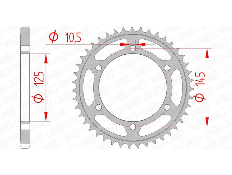 Afam Steel Standard tylny sprock 12603 - 525