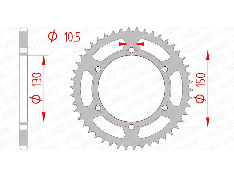 Afam Steel Standard tylny sprock 12604 - 520