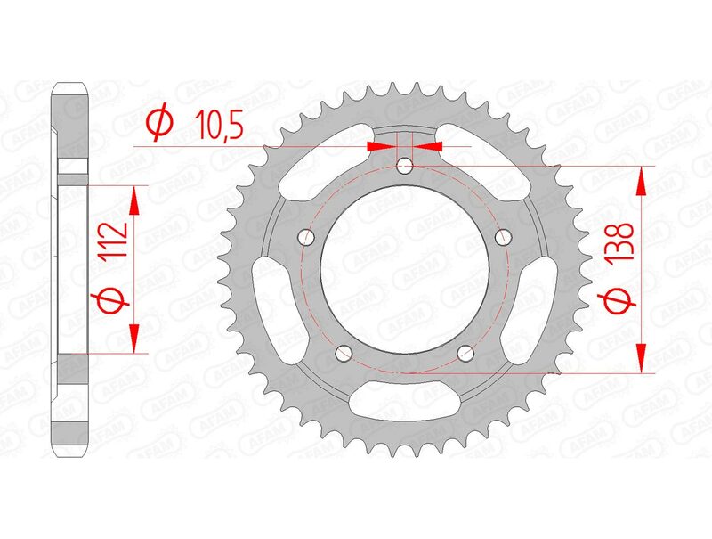 Afam Steel Standard tylny sprock 12607 - 530