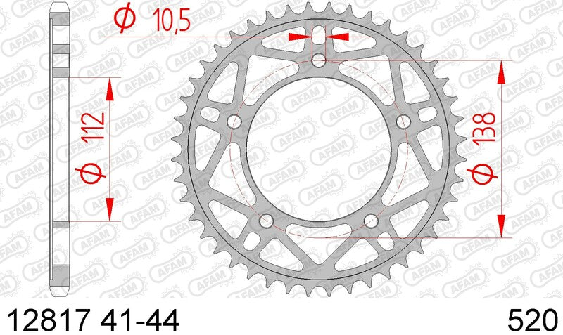 Afam Steel Standard tylny sprock 12817 - 520