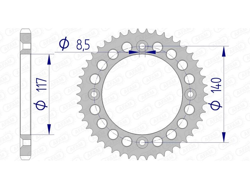 Afam aluminiowy Ultra -światło twardo anodivied tylny spropet 13108 - 428