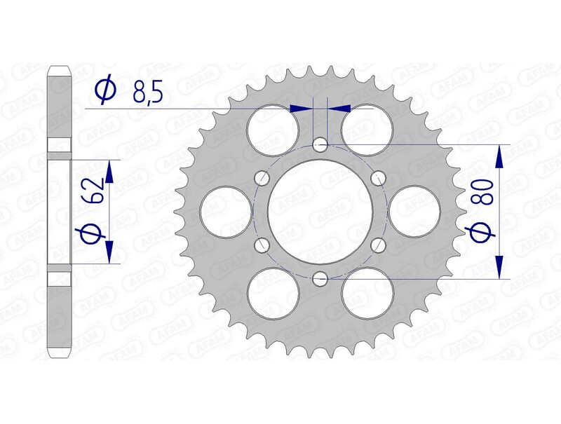 Afam aluminiowy Ultra -światło twardo anodivied tylny spropet 13208 - 428