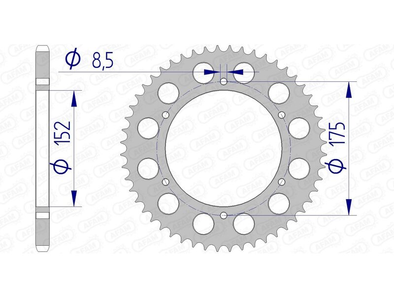 Afam aluminiowy Ultra -światło twardo anodivied tylny spropet 13301 - 520