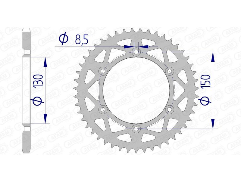 Afam aluminiowy tylny mówił 13323 - 520