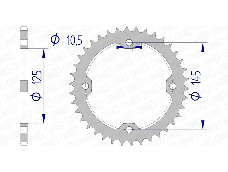 Afam aluminiowy tylna koła zębate 13407 - 520